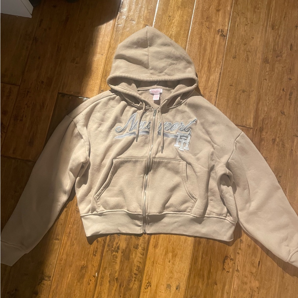 Tan Newport Zip-Up Hoodie - Picture 3 of 5